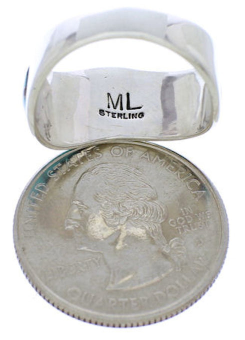 Sterling Silver Southwest Inlay Multicolor Ring Size 6-1/2 JX37812